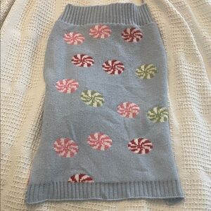 Peppermint Patterned Blue Dog Sweater